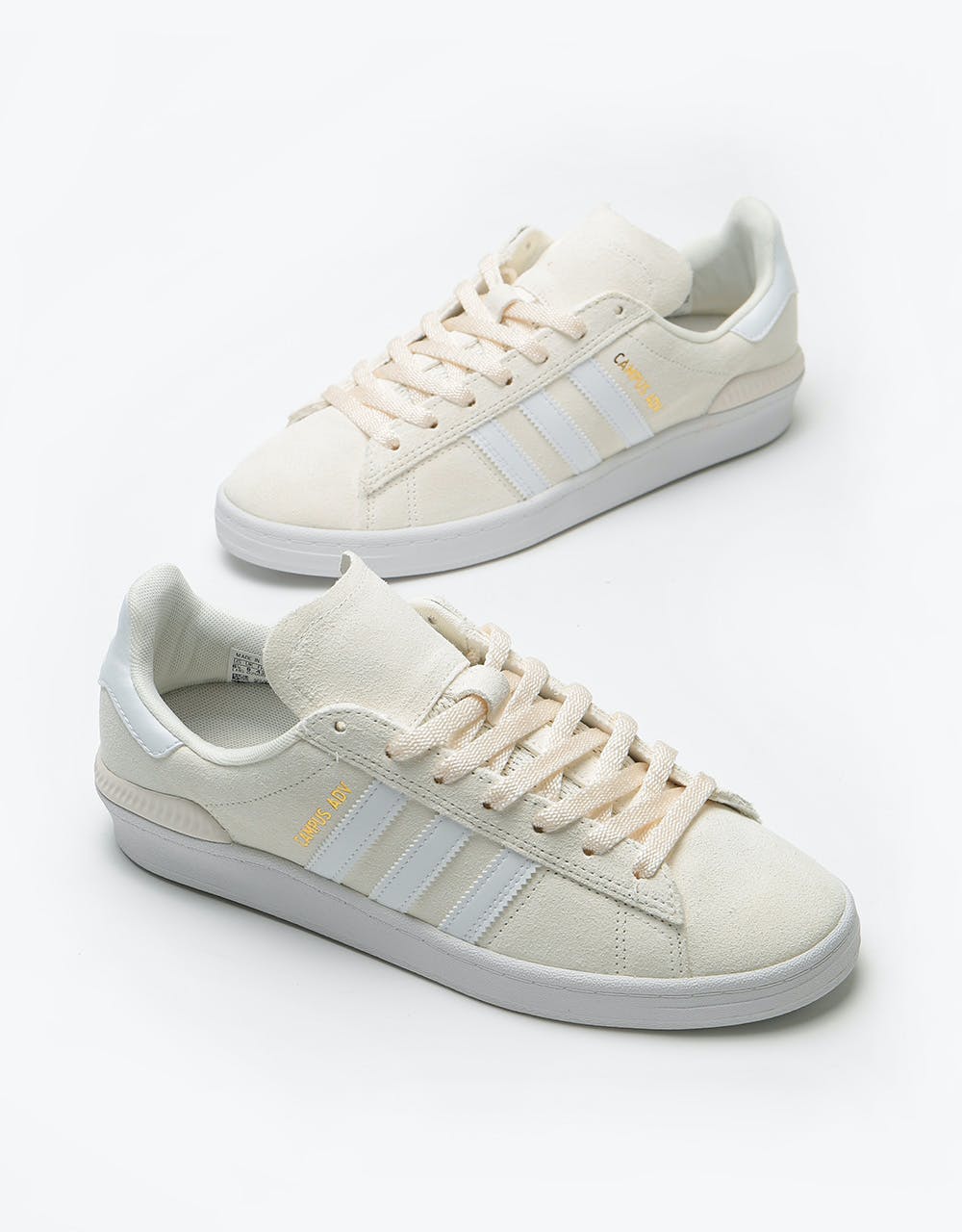 Adidas Campus ADV Skate Shoes - Supplier Colour/White/Gold Metallic