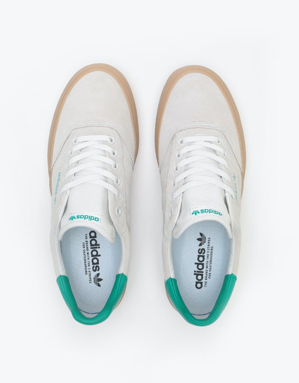 Adidas 3MC Skate Shoes - Chalk White/Glory Green/Gum