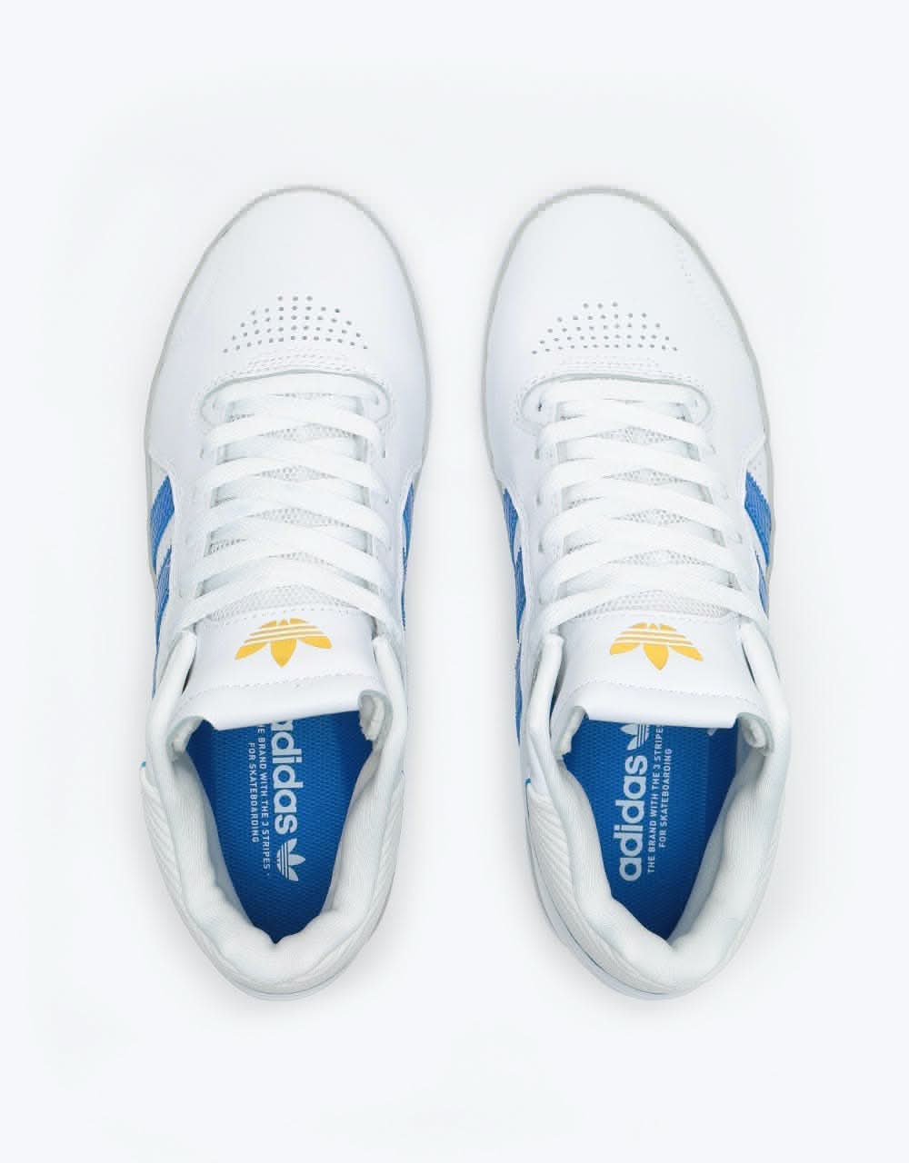 Adidas Tyshawn Skate Shoes - White/Blue/Gold Metallic