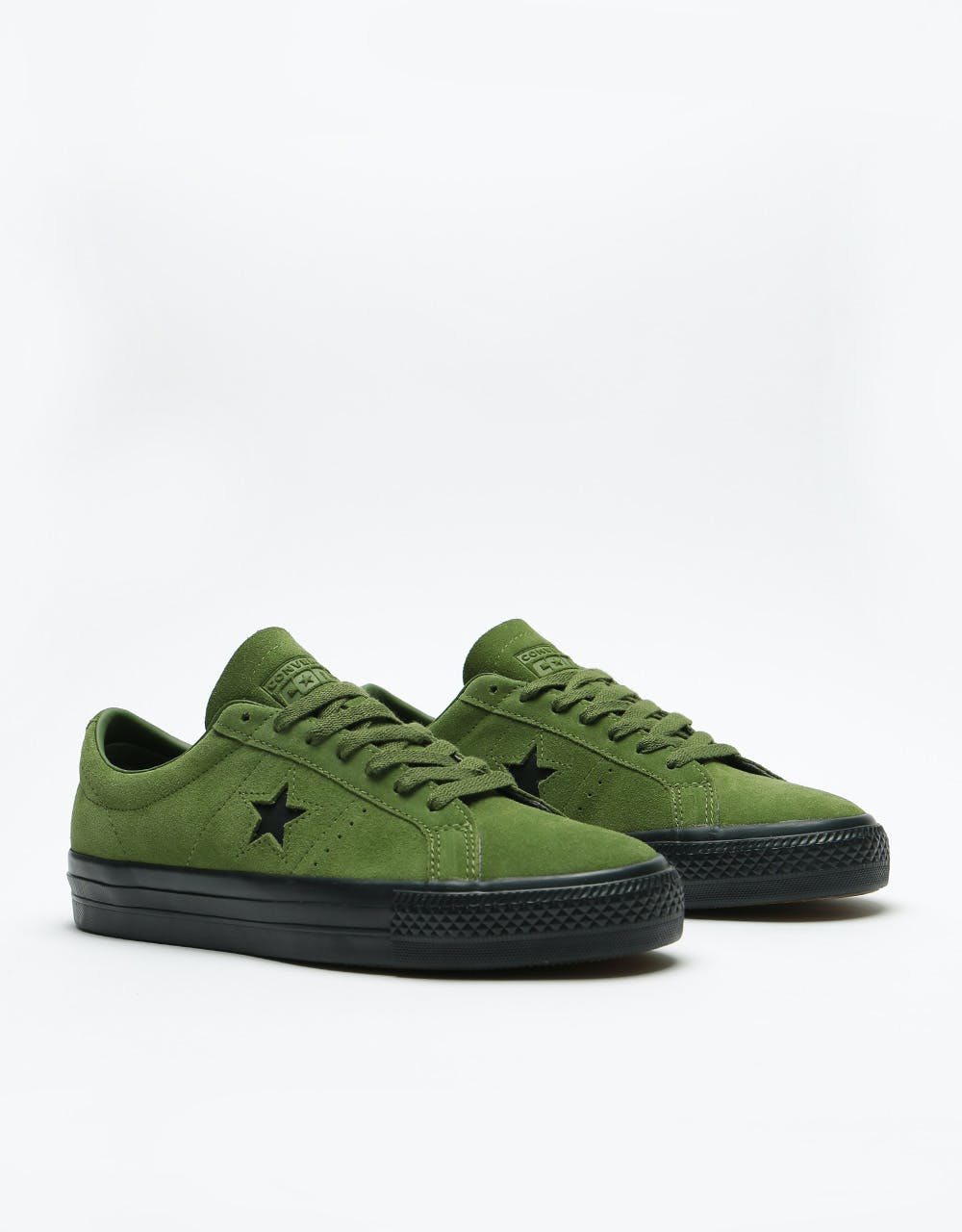 Converse One Star Pro Ox Suede Skate Shoes - Cypress Green/Black/Black