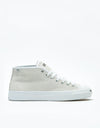 Converse Jack Purcell Pro Mid Suede Skate Shoes - White/White/White