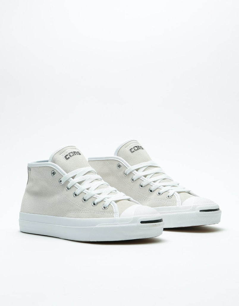 strategi ødelagte Indtægter Converse Jack Purcell Pro Mid Suede Skate Shoes - White/White/White – Route  One