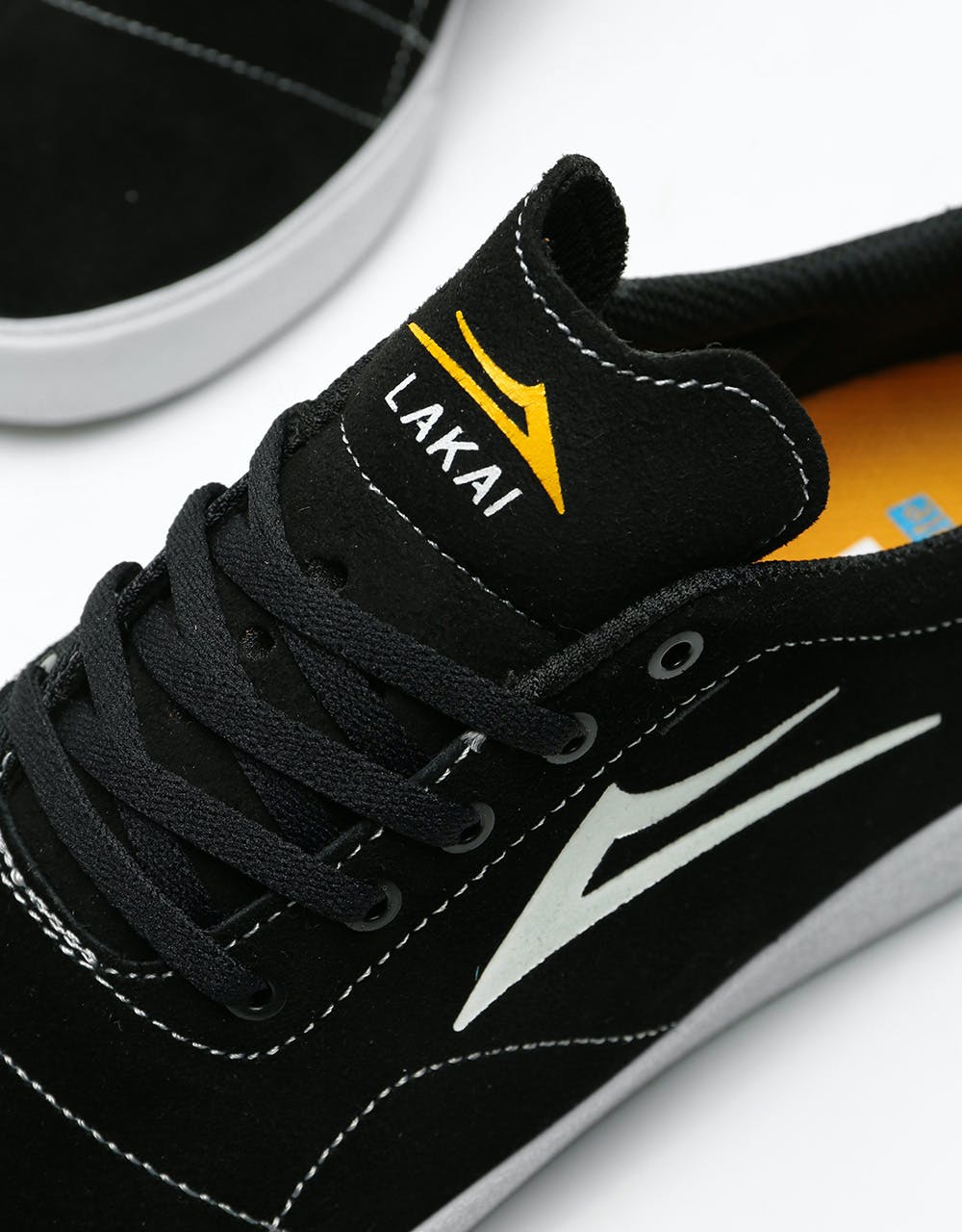 Lakai Bristol Skate Shoes - Black/White Suede