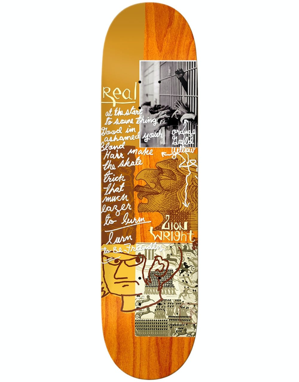Real Zion Postcards From Mark Skateboard Deck - 8.5"