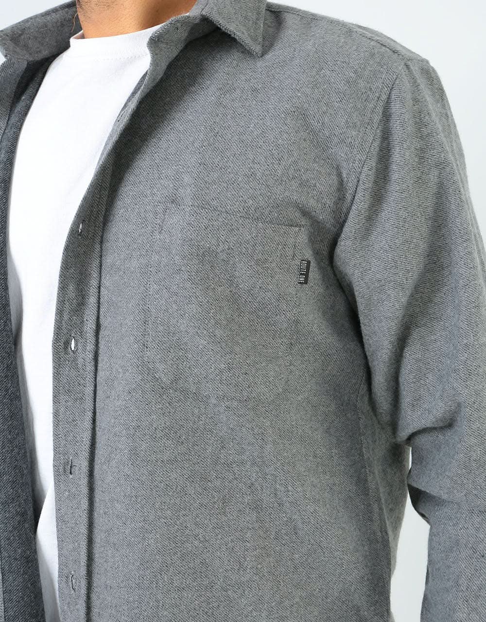 Route One Blocked Flannel Shirt - Fog