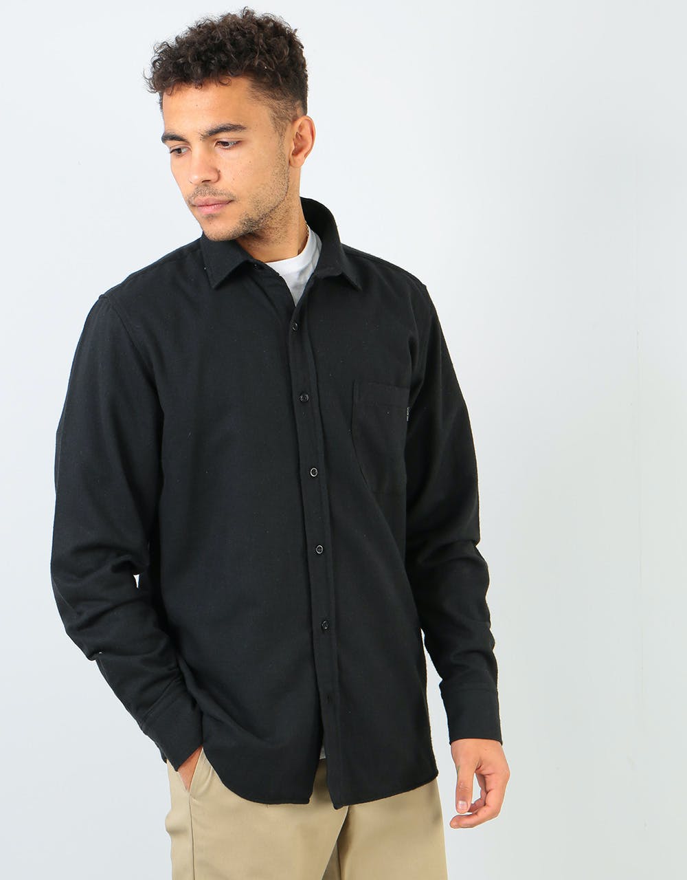Route One Blocked Flannel Shirt - Black