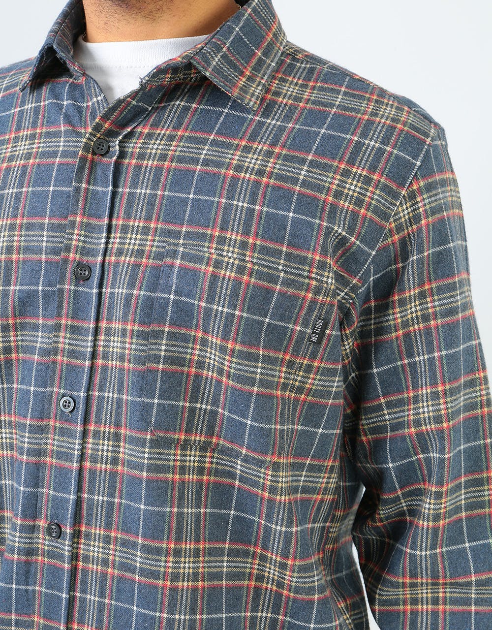 Route One Plaid Flannel Shirt - Classic Navy/Red/Yellow