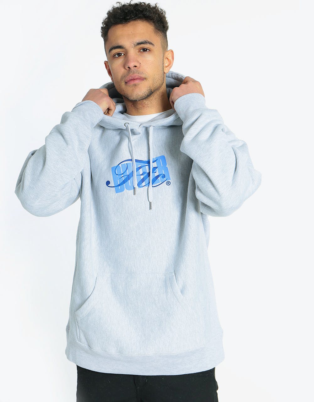 Butter Goods x FTC Stack Logo Pullover Hoodie - Ash Grey