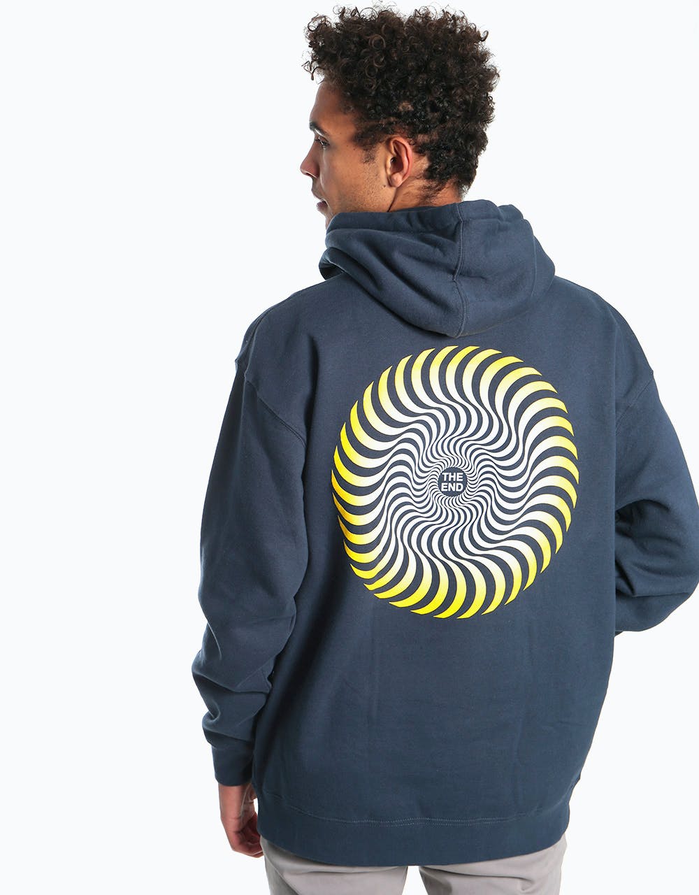Spitfire Classic Swirl Fade Pullover Hoodie - Slate Blue/Yellow-White