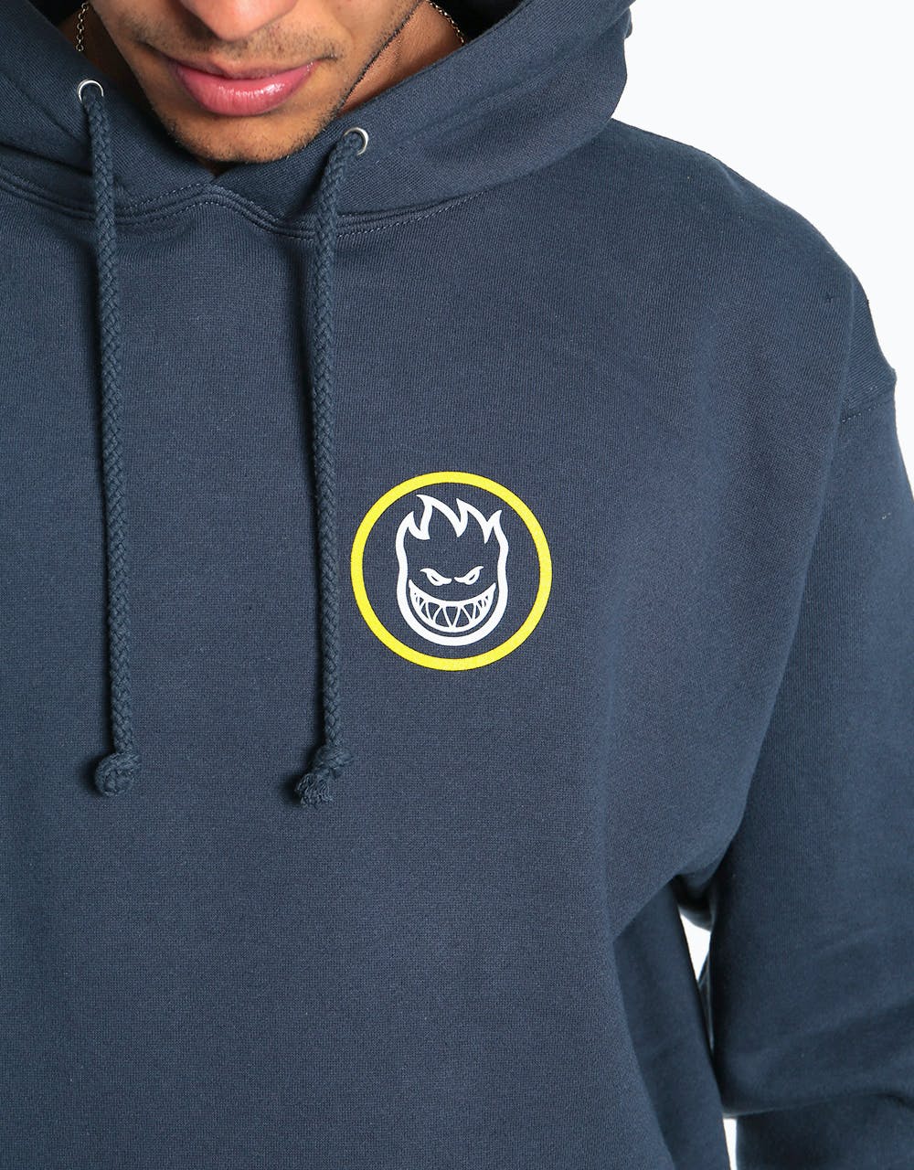 Spitfire Classic Swirl Fade Pullover Hoodie - Slate Blue/Yellow-White