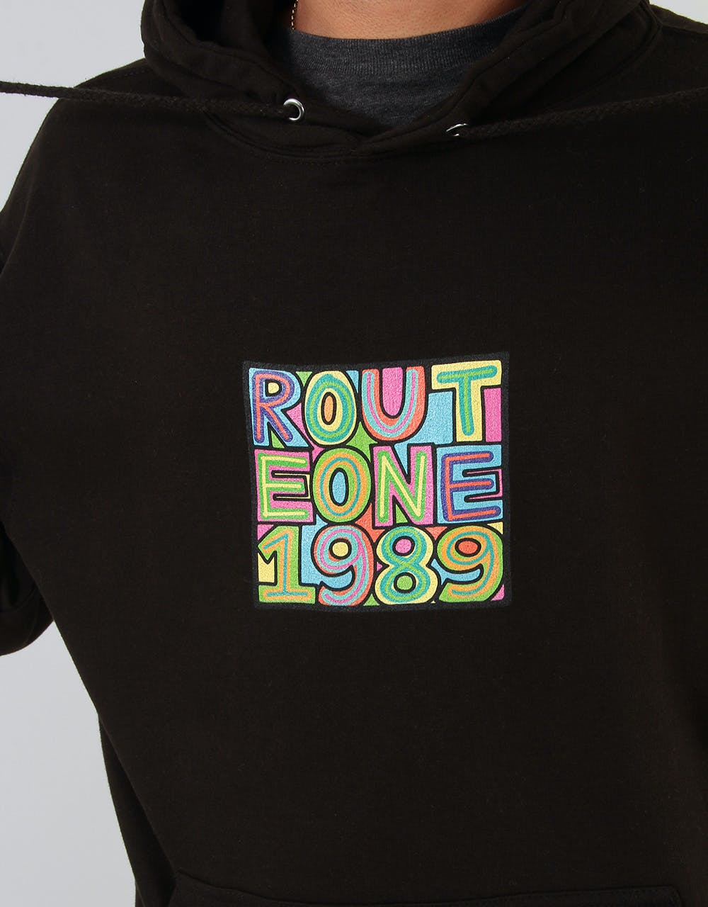 Route One Throwback Pullover Hoodie - Black
