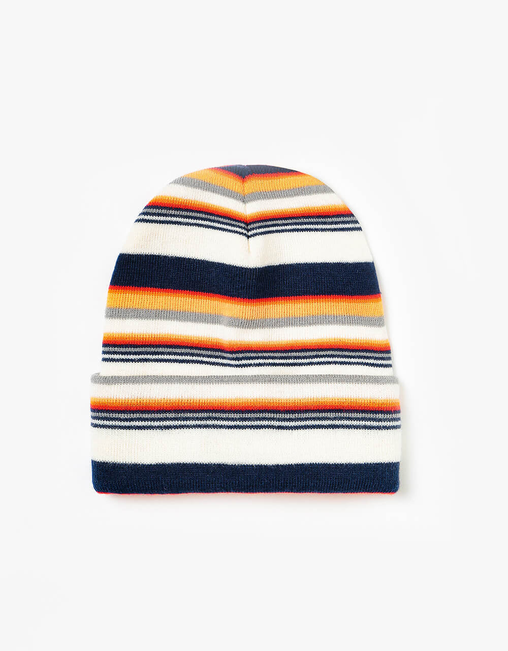 Route One Banded Cuffed Beanie - Off White/Multi