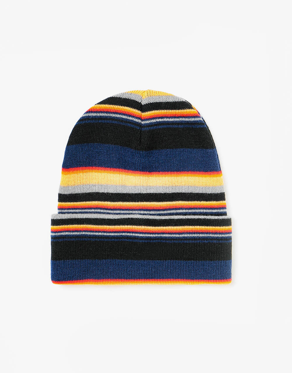 Route One Banded Cuffed Beanie - Black/Multi