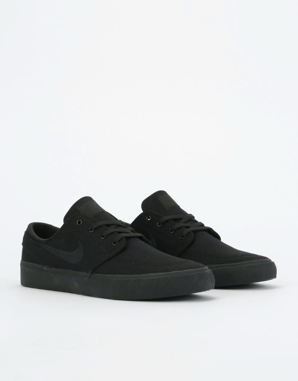 Nike SB Zoom Stefan Janoski Canvas RM Skate Shoes - Black/Black-Black-