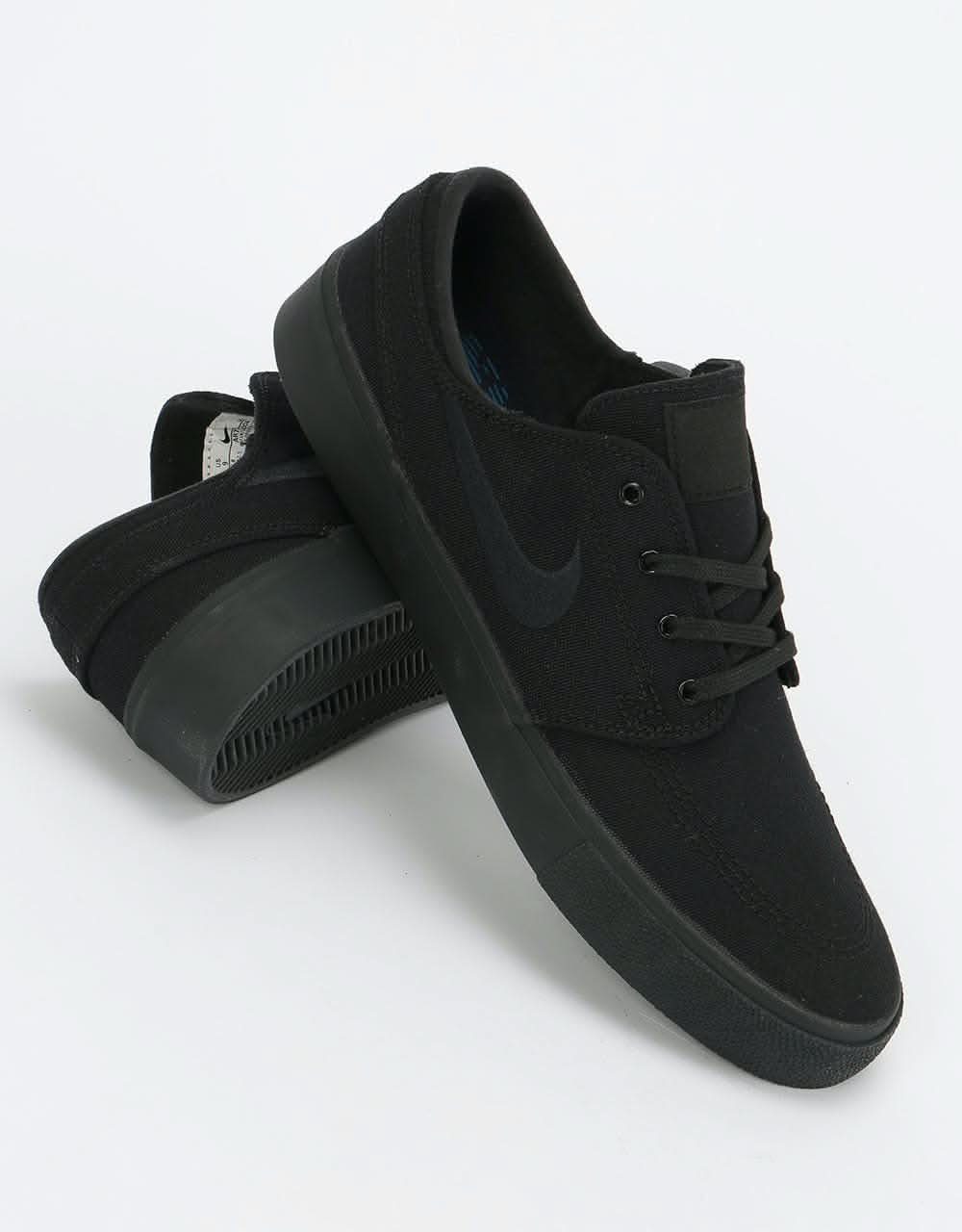 Nike SB Zoom Stefan Janoski Canvas RM Skate Shoes - Black/Black-Black-