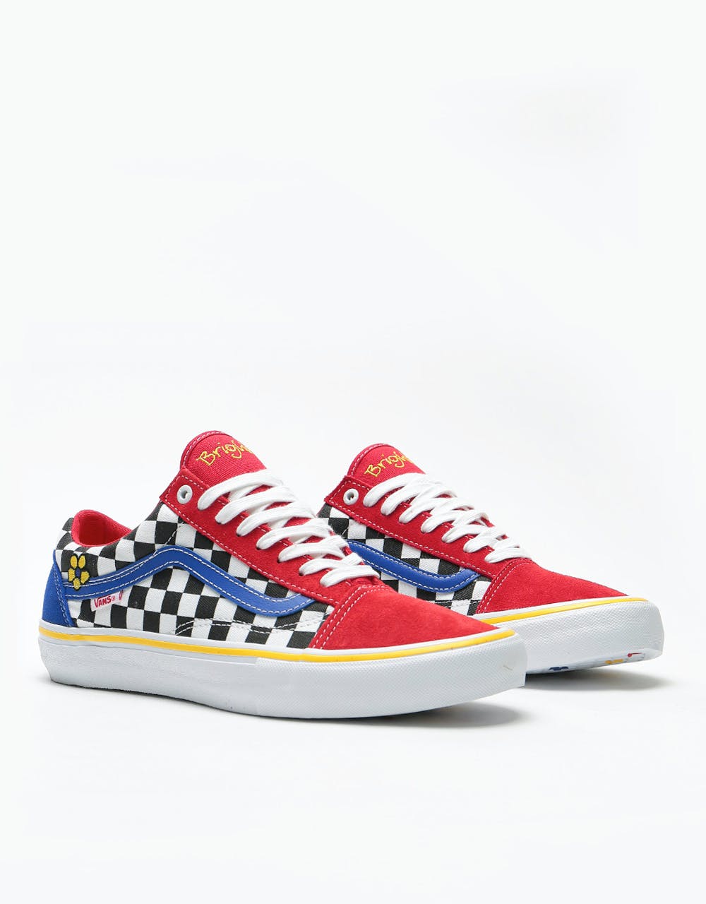 Vans Old Skool Pro Skate Shoes - (Brighton Zeuner) Red/Checker/Blue