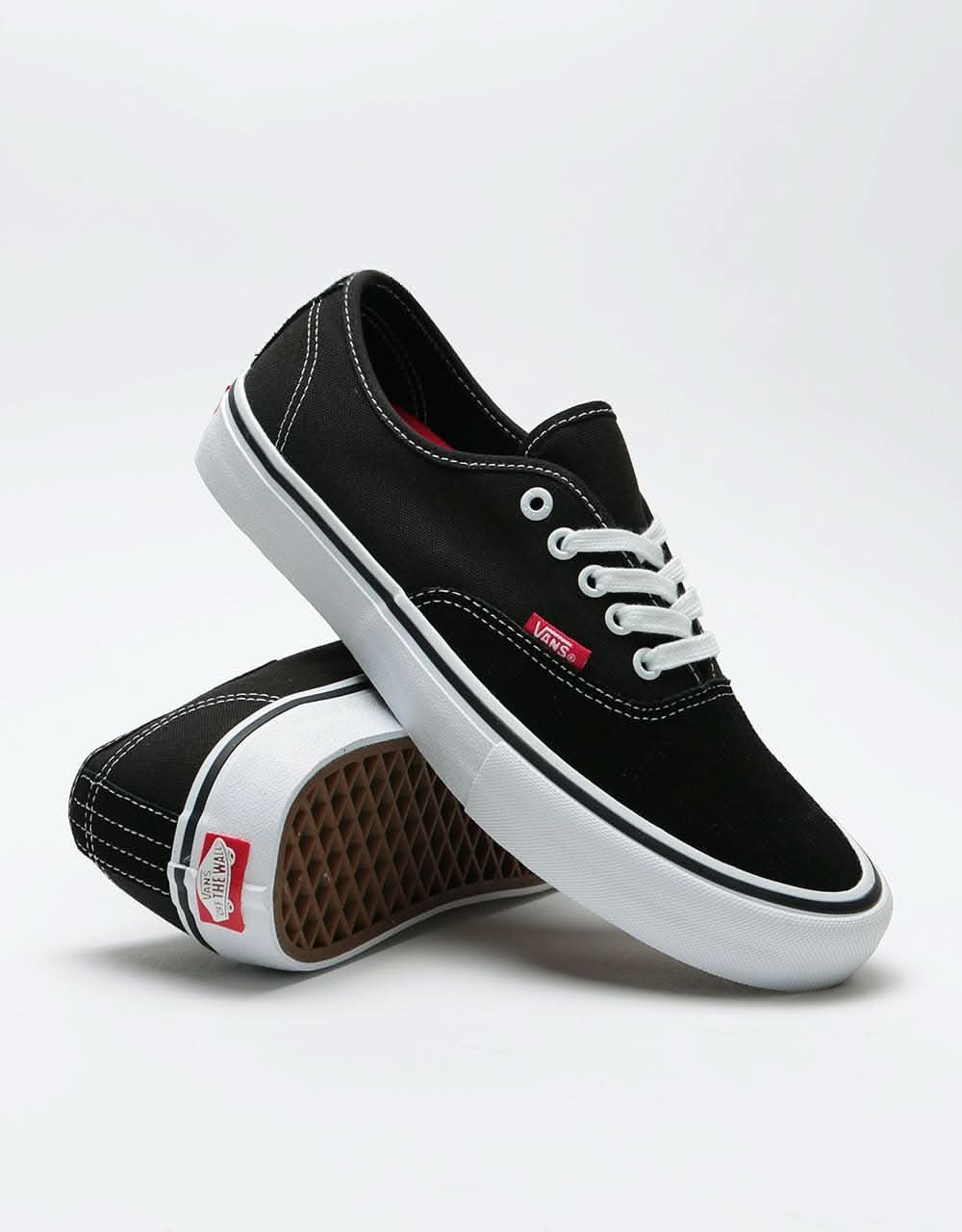 vans authentic pro black white
