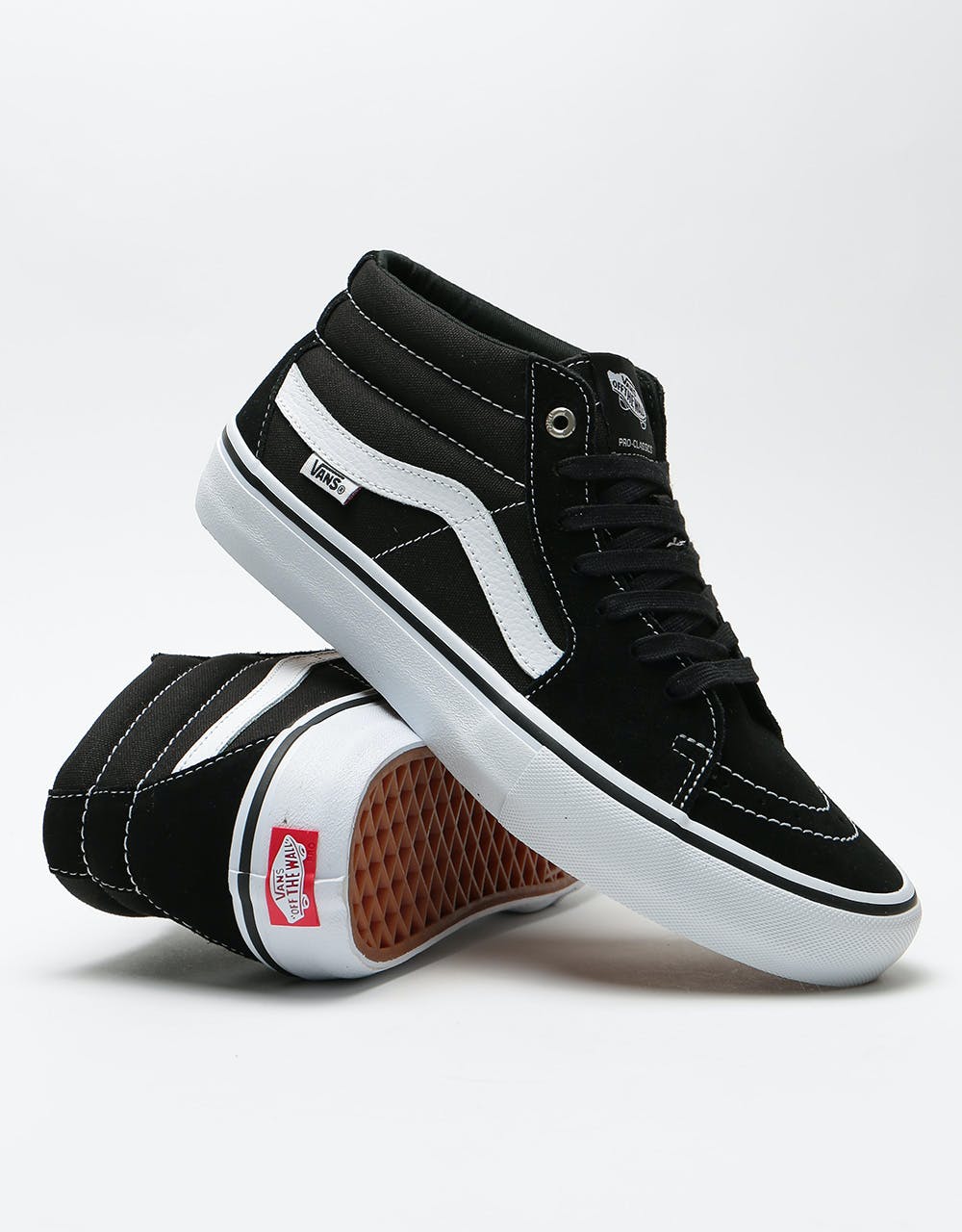 Vans Sk8-Mid Pro Skate Shoes - Black/White