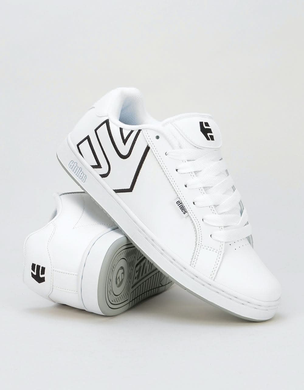 Etnies Fader Skate Shoes - White/Silver