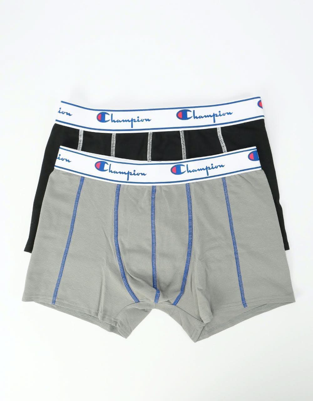 Champion Legacy Plain Boxer Shorts  2-Pack - Grey/Black