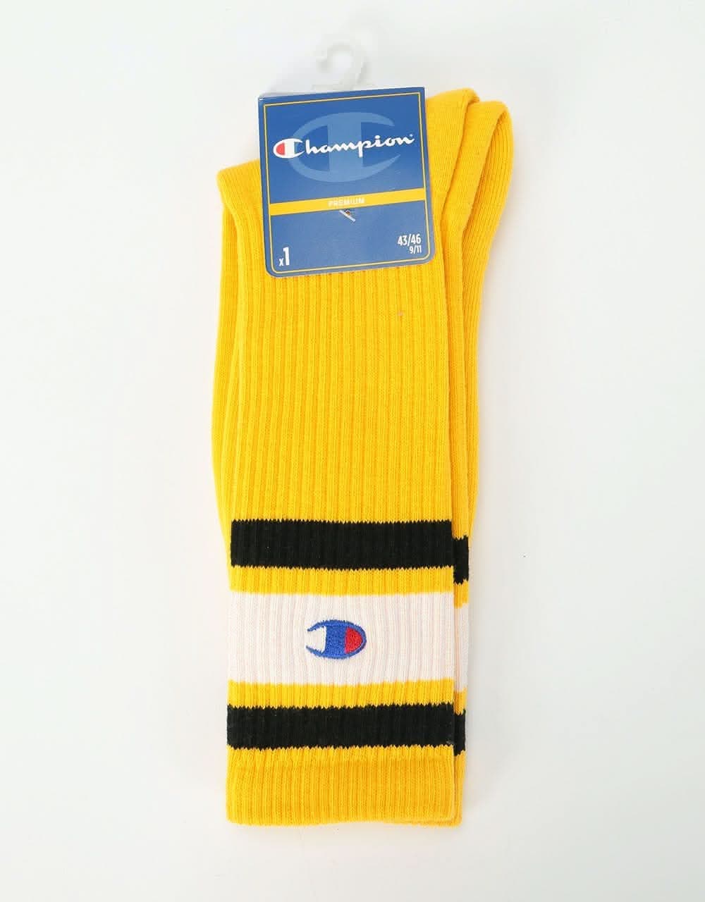 Champion Premium Crew Socks - Yellow/White/Black