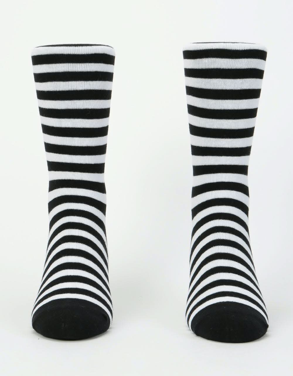 Route One Striped Socks Black White