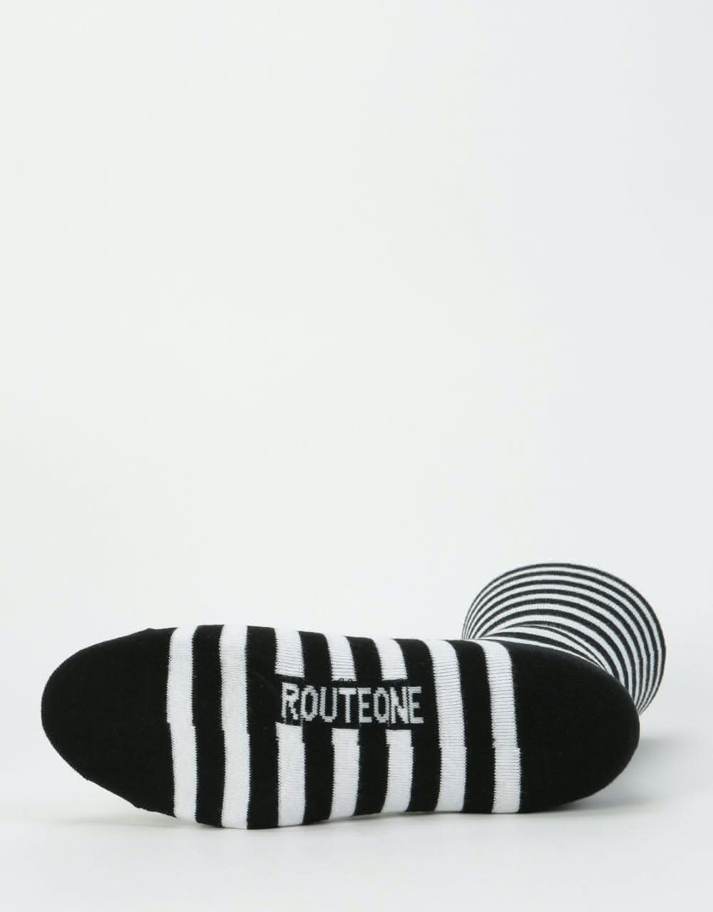 Route One Striped Socks - Black/White