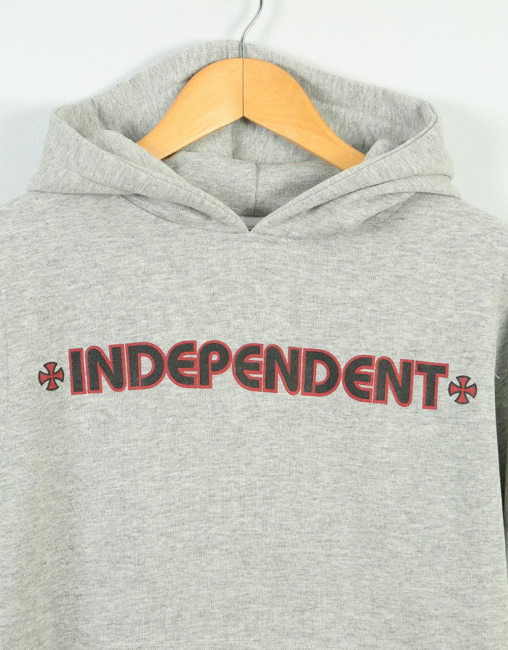 Independent Bar Cross Kids Pullover Hoodie - Heather Grey