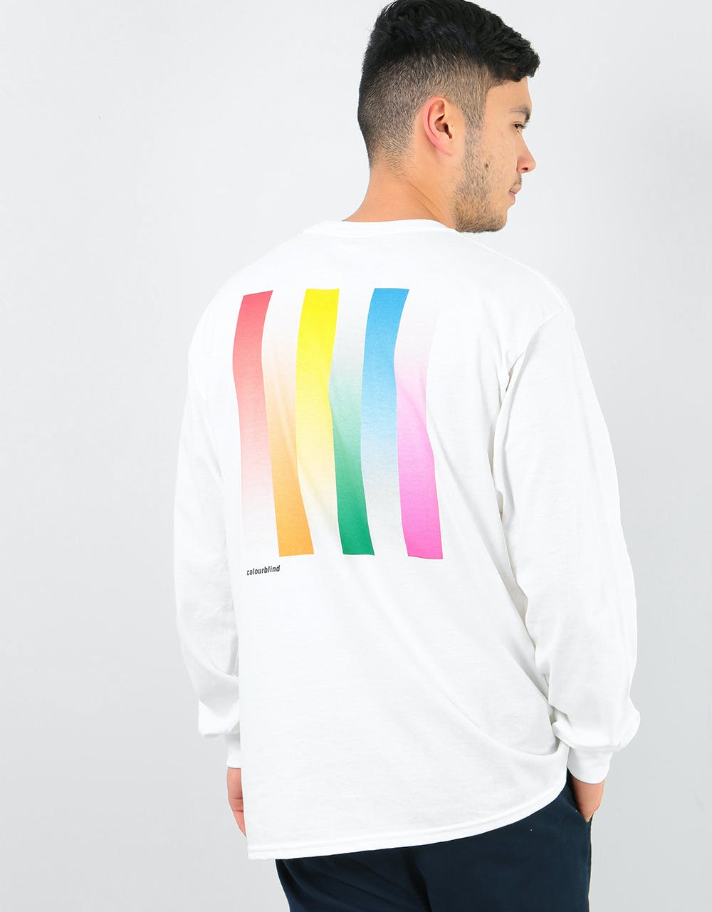 Colourblind Bars Longsleeve T-Shirt - White