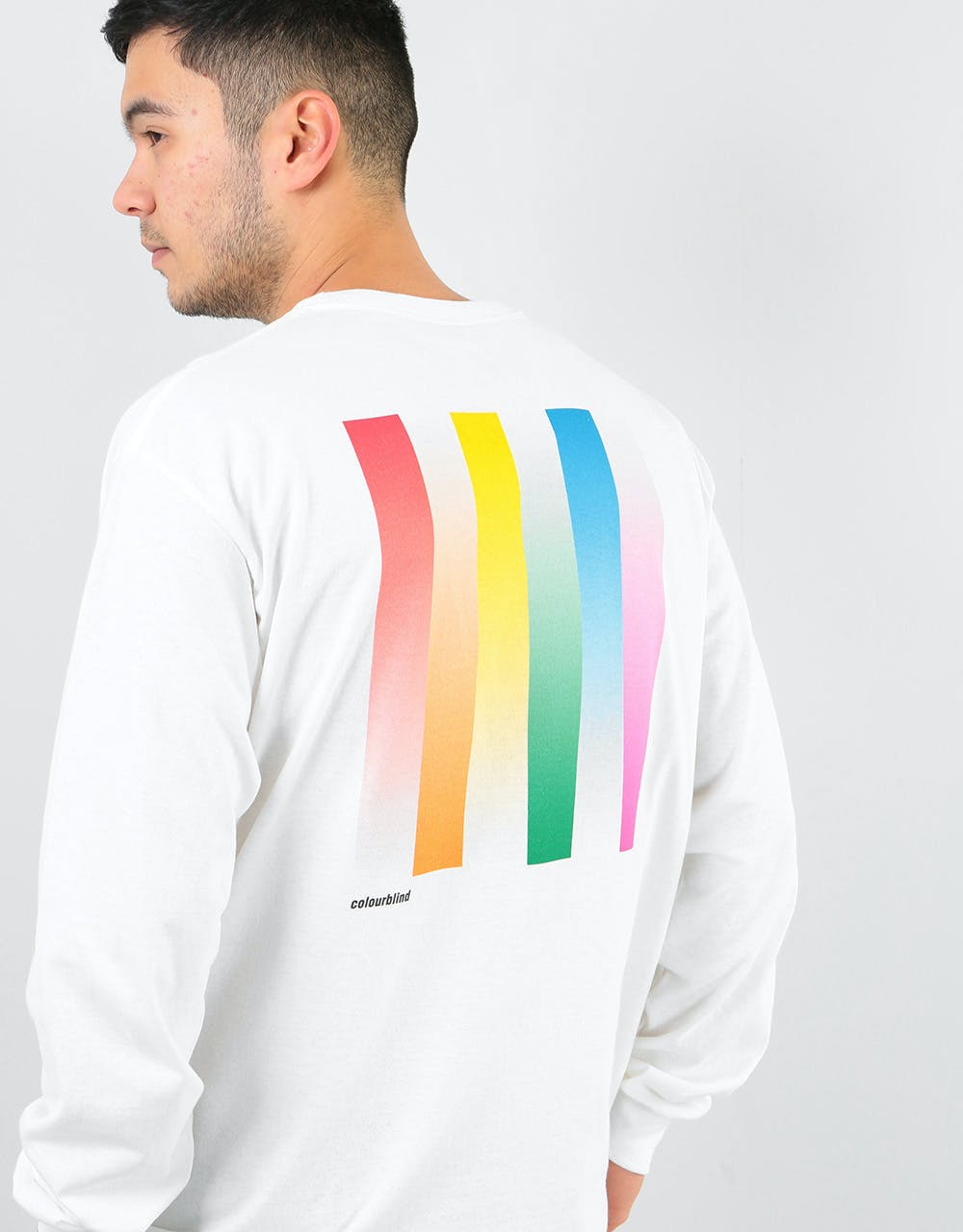 Colourblind Bars Longsleeve T-Shirt - White