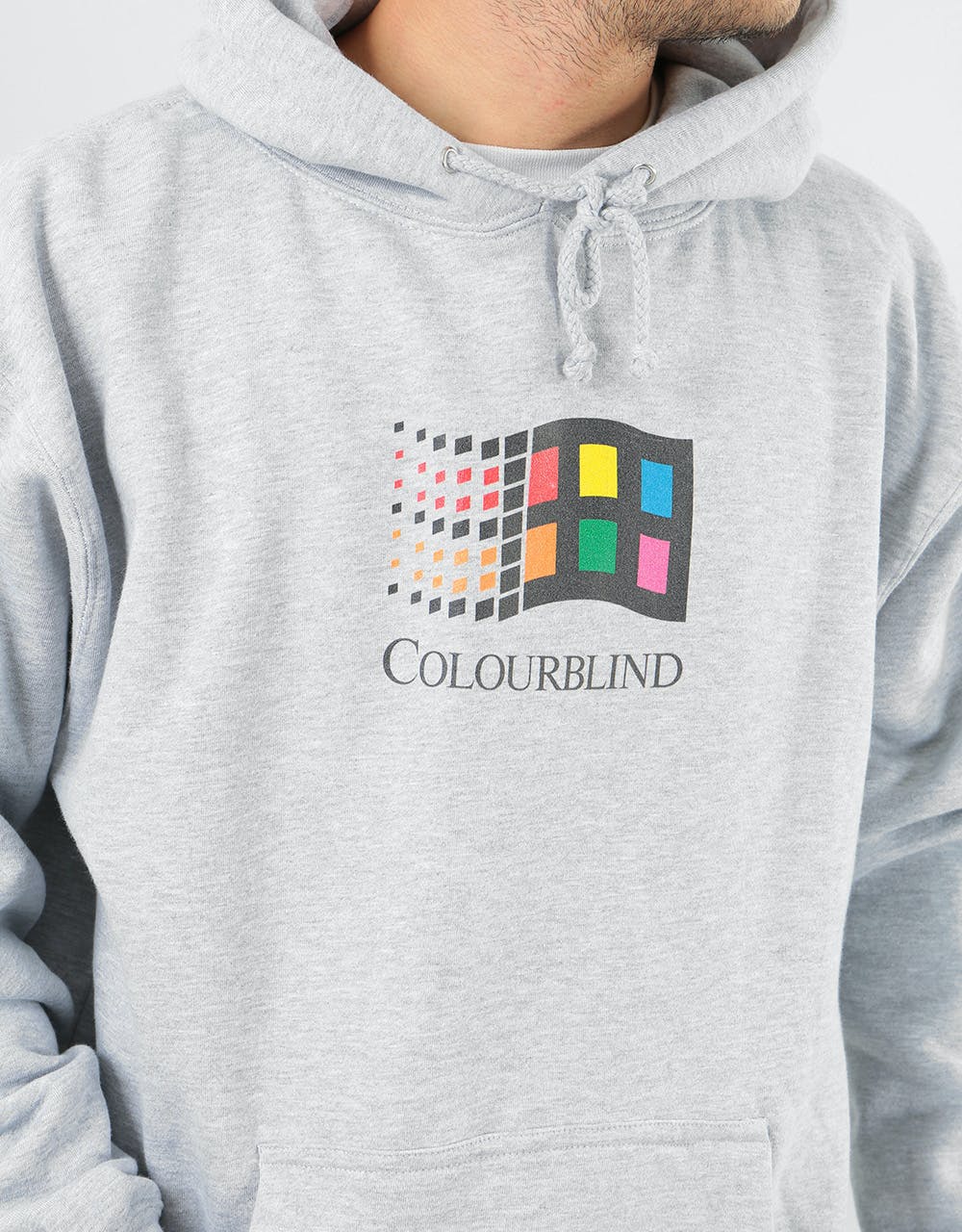 Colourblind 98 Pullover Hoodie - Heather Grey