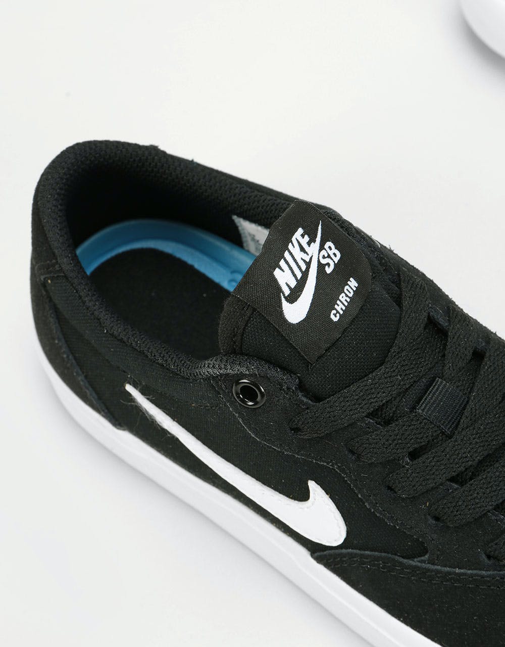 Nike SB Chron Kids Skate Shoes - Black/White