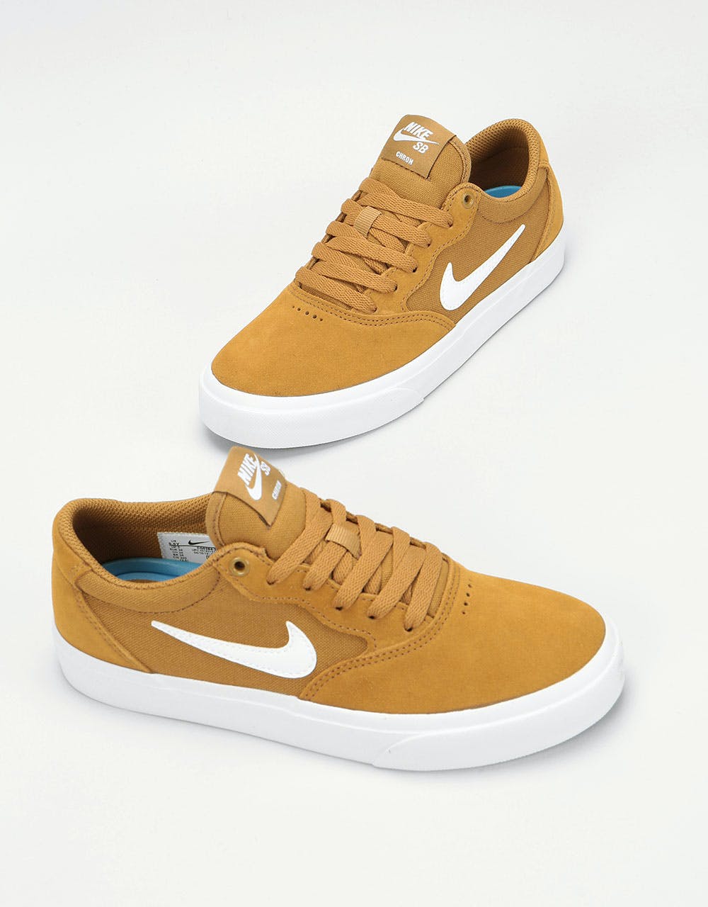 Nike SB Chron Kids Skate Shoes - Golden Beige/White