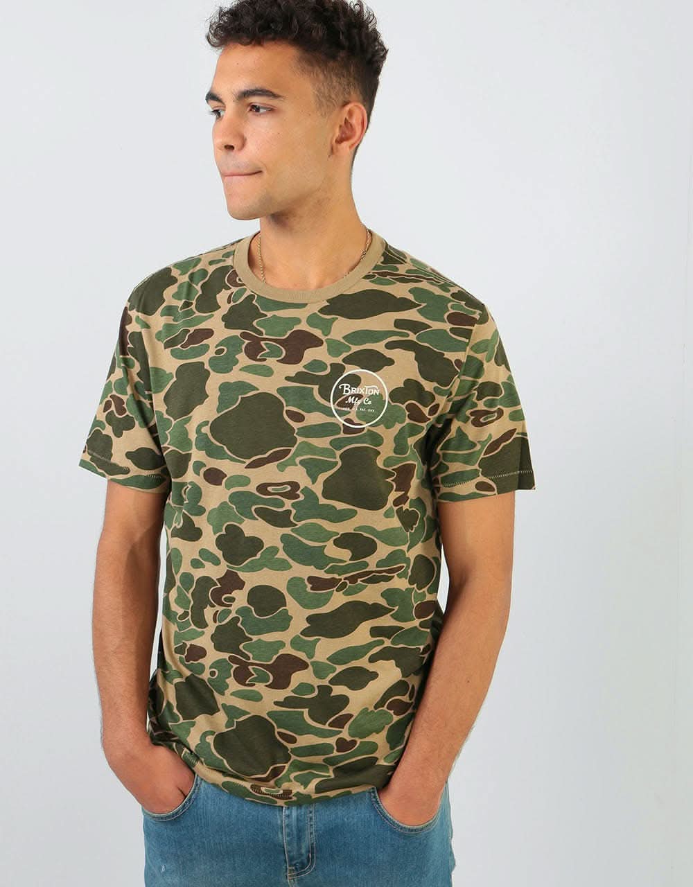 Brixton Wheeler Premium T-Shirt - Olive Camo