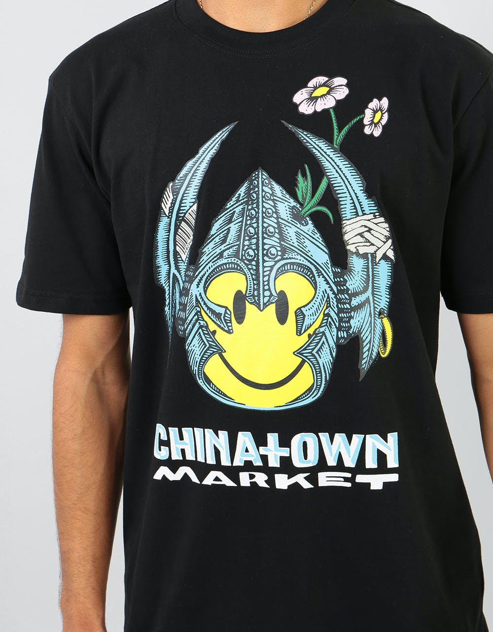 Chinatown Market Bones Smiley T-Shirt - Black