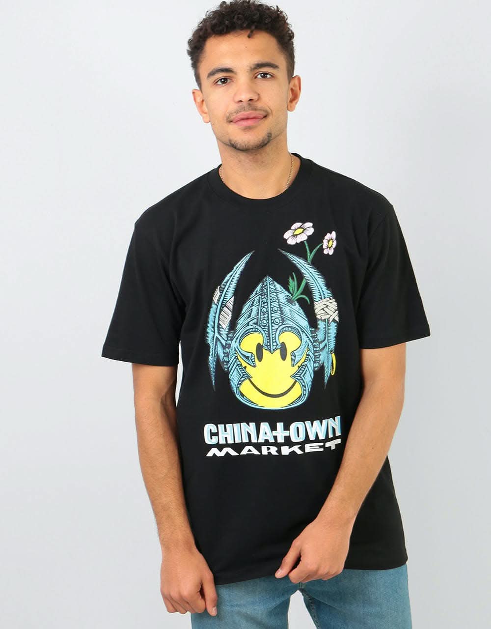 Chinatown Market Bones Smiley T-Shirt - Black