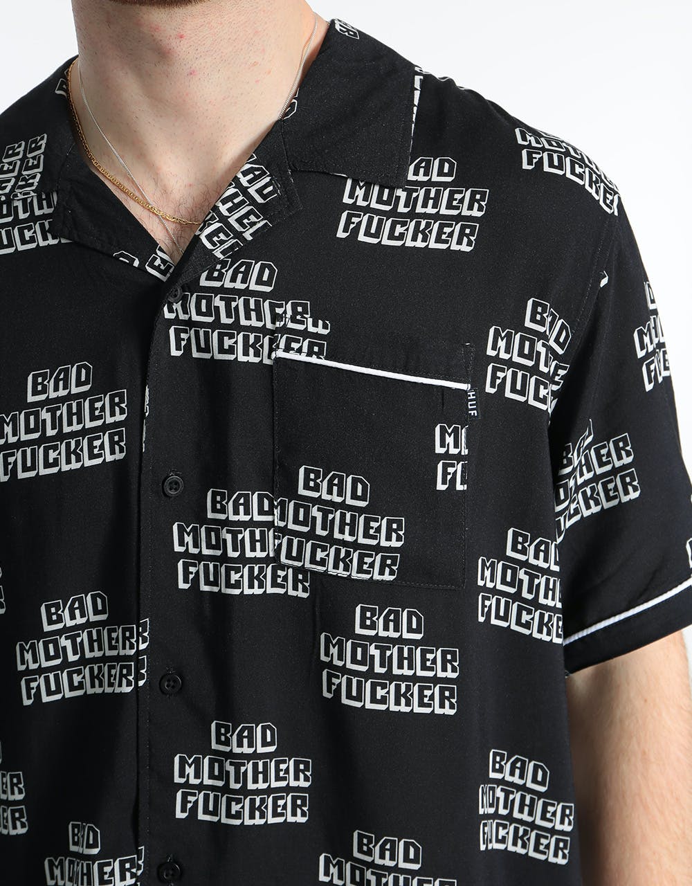 HUF x Pulp Fiction Bad MF Woven S/S Shirt - Black