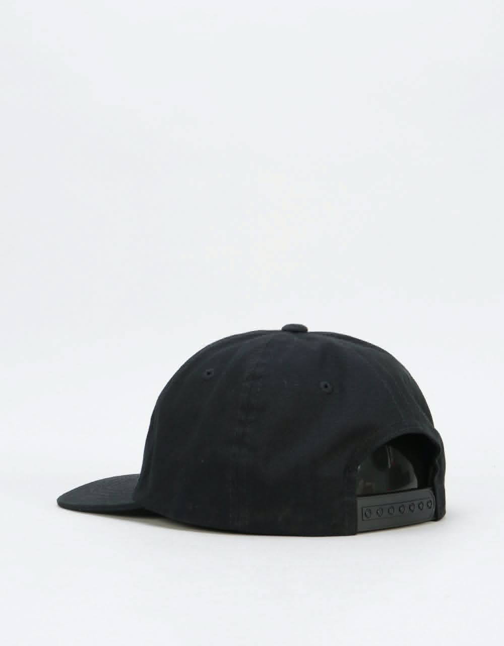 Welcome Smiley Unstructured Snapback Cap - Black