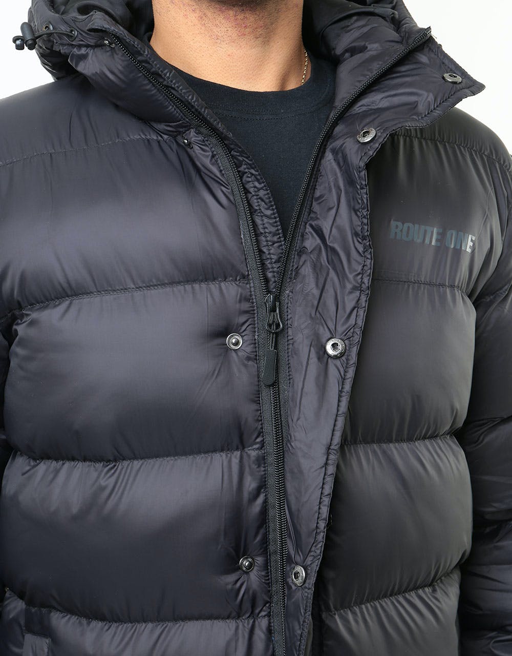 Route One Vostok Hooded Puffer Jacket - Black