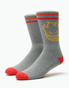 Spitfire Bighead Socks - Heather Grey/Yellow/Red