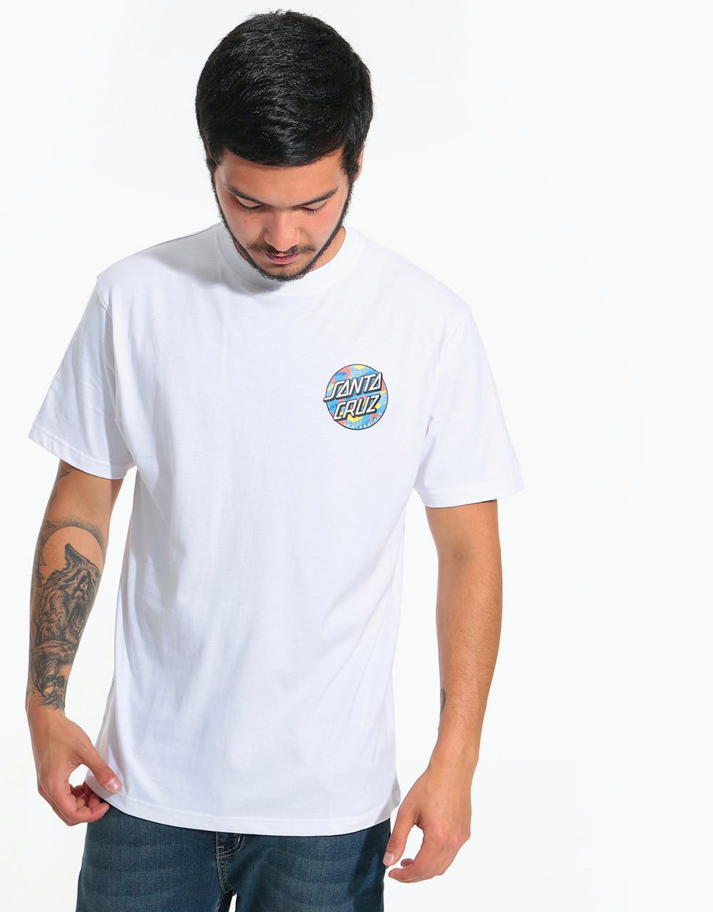 Santa Cruz Primary Dot T-Shirt - White