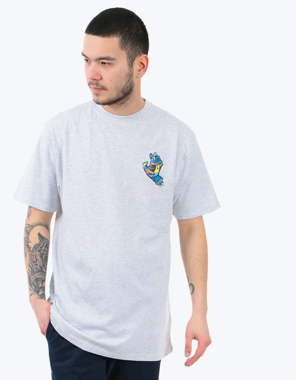 Santa Cruz Primary Hand T-Shirt - Athletic Heather