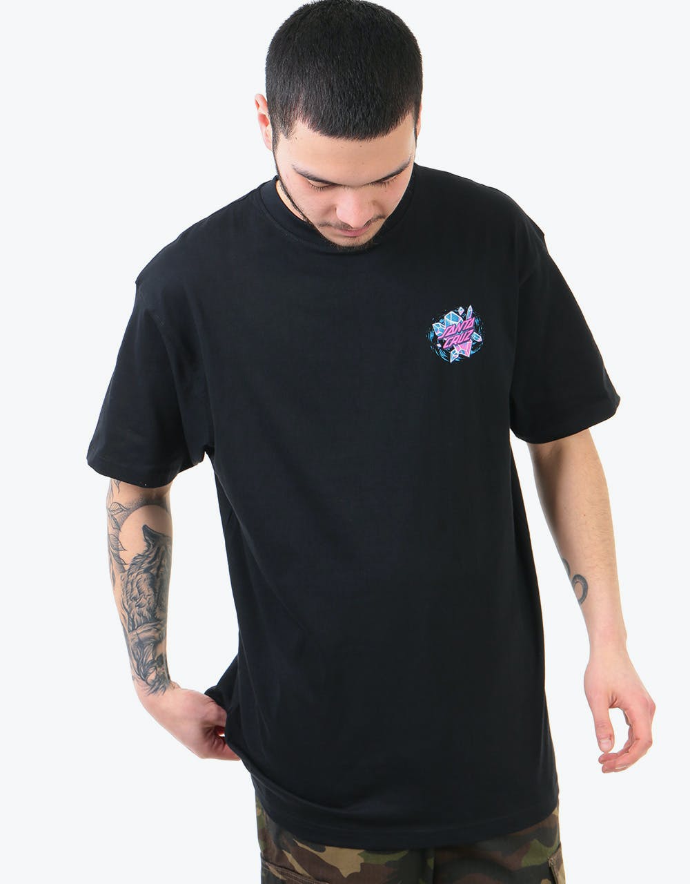 Santa Cruz Crystal Hand T-Shirt - Black