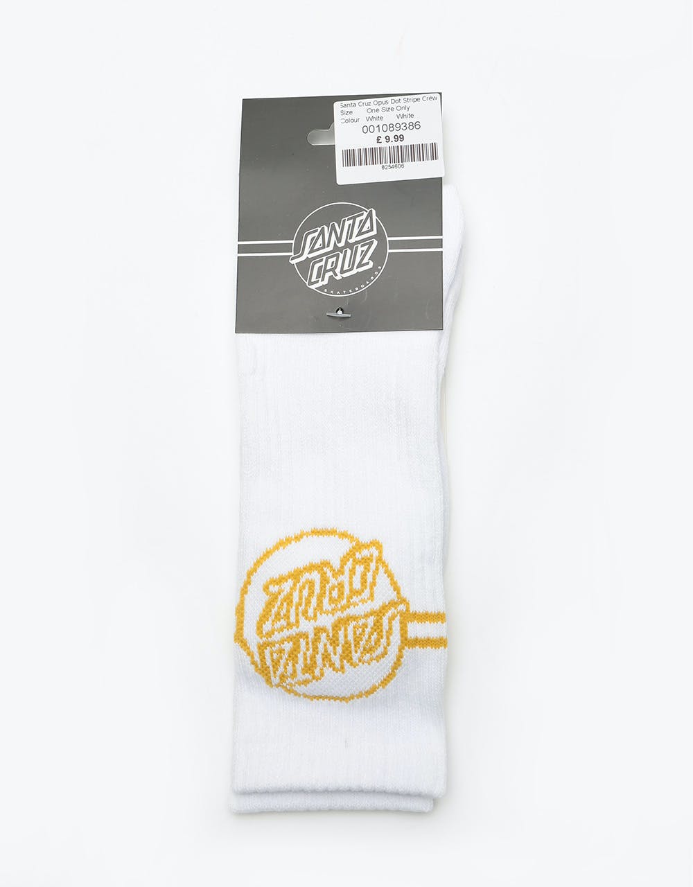 Santa Cruz Opus Dot Stripe Crew Socks - White