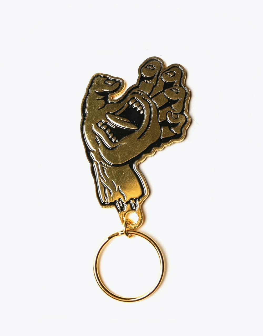 Santa Cruz Screaming Hand Keychain Gold