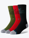 Stance Corp 3 Of A Kind Combed Cotton Crew Socks - Multi