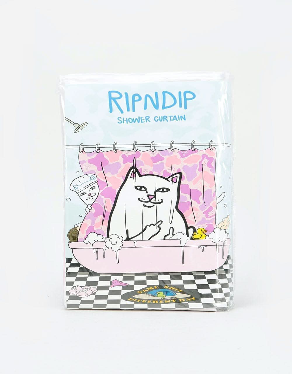 RIPNDIP Lord Nermal Shower Curtain Pink Camo