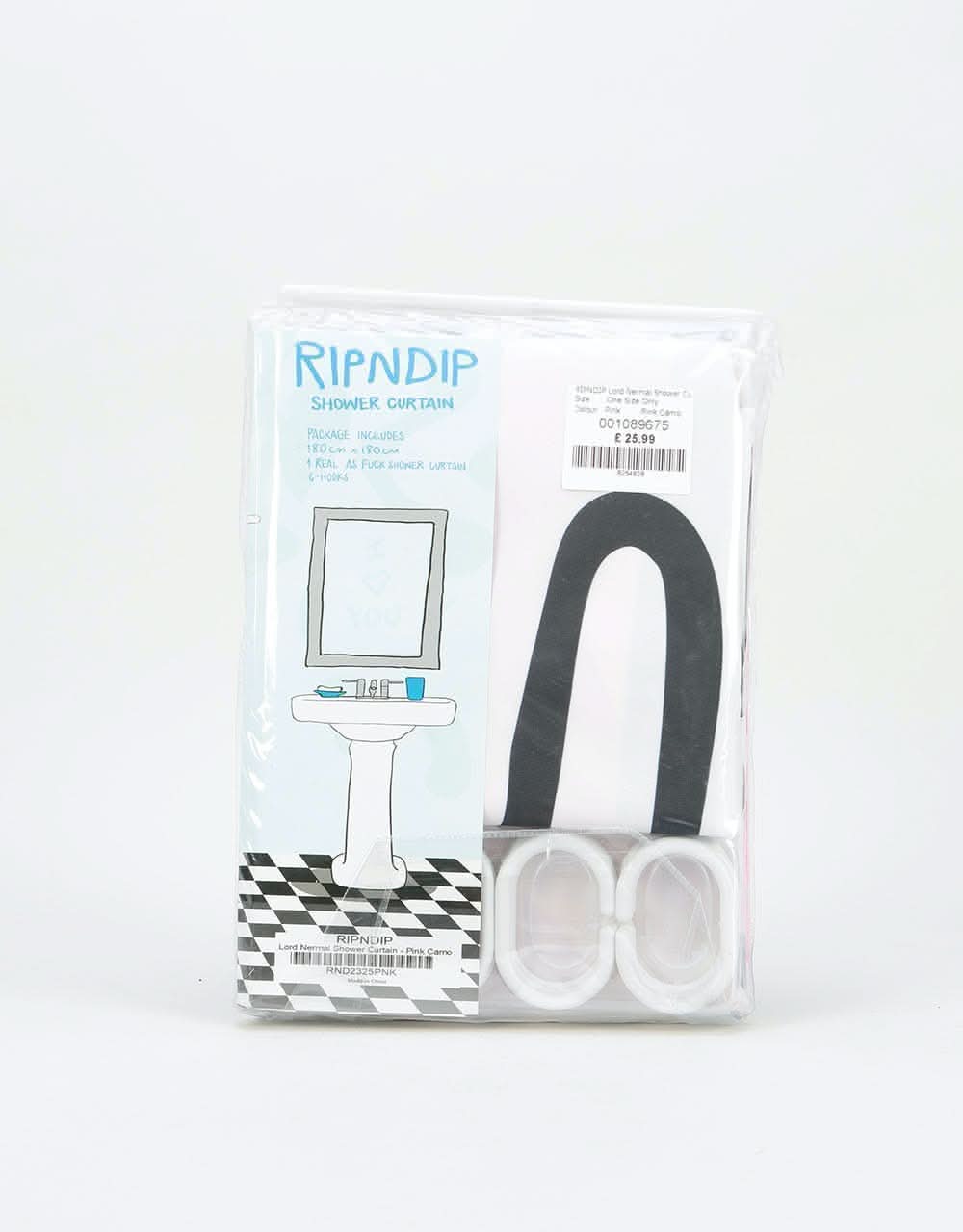 RIPNDIP Lord Nermal Shower Curtain Pink Camo