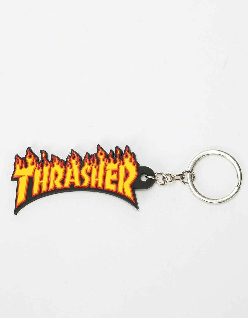 Thrasher Flame Logo Keychain - Black/Yellow