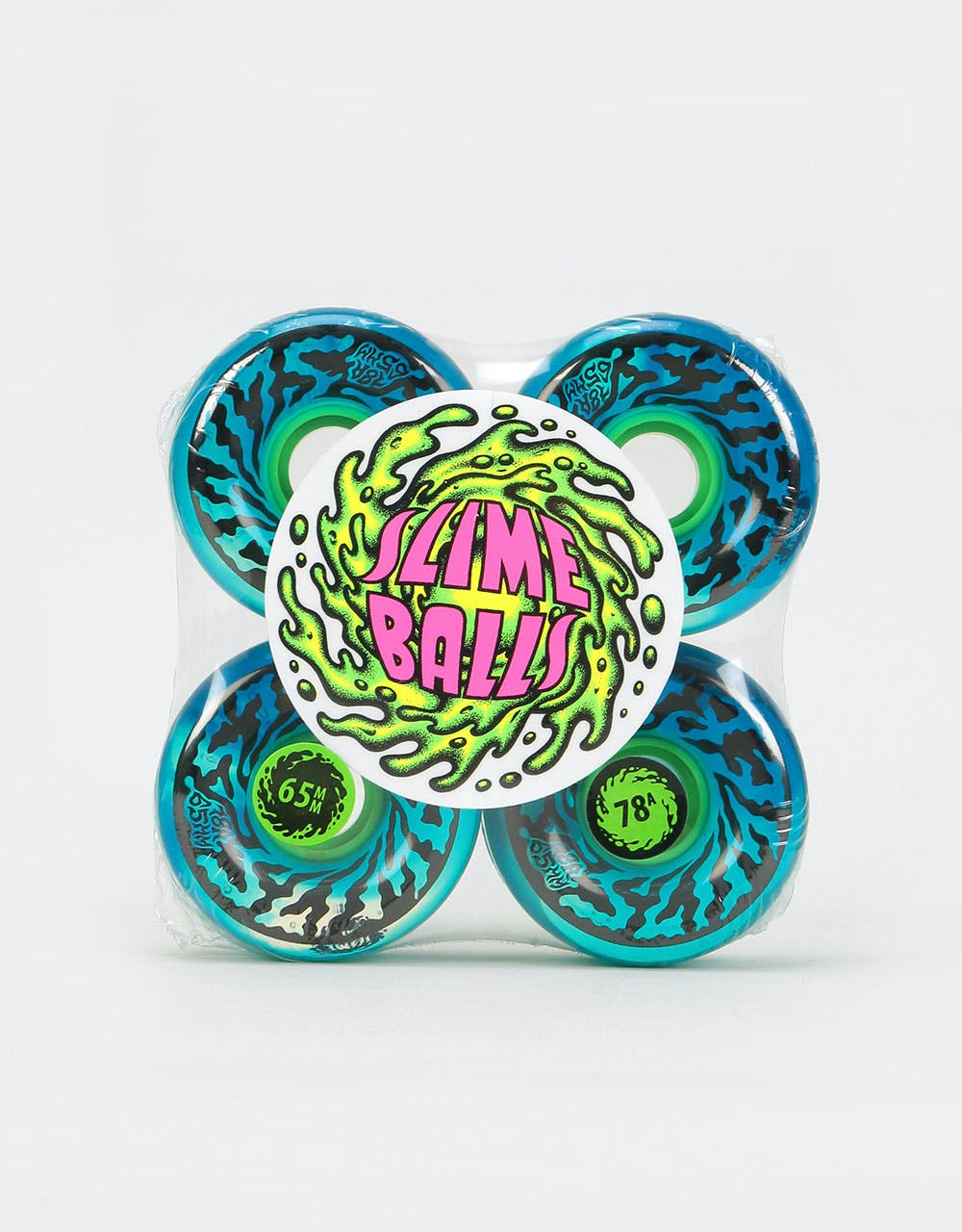 Santa Cruz Slime Balls Trans Swirl 78a Skateboard Wheel - 65mm